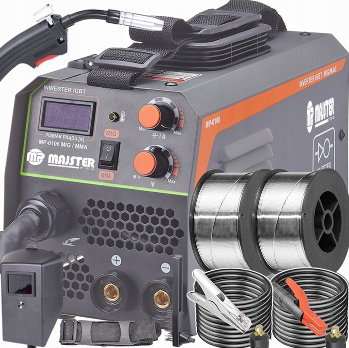 Spawarka INWERTEROWA INWERTOROWA MIG FLUX MMA TIG migomat 2x DRUT
