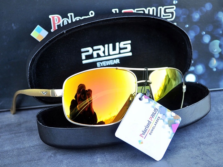 OKULARY MĘSKIE POLARYZACYJNE AVIATOR FLEKS ETUI