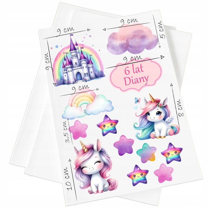 WYDRUK CUKROWY JEDNOROŻEC CUKROWA DEKORACJA + TABLICZKA Z TEKSTEM