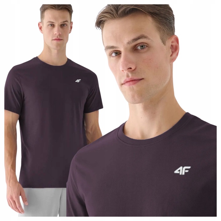 KOSZULKA 4F MĘSKA SPORTOWA PODKOSZULEK T-SHIRT BAWEŁNANY DZIEŃ