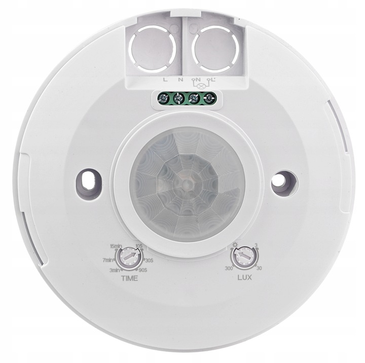 CZUJNIK RUCHU SUFITOWY ULTRA PŁASKI LED PIR CZUJKA ZMIERZCHU 360°
