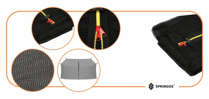 SIATKA DO TRAMPOLINY WEWNĘTRZNA MOCNA OCHRONNA na 8 SŁUPKÓW 304-312 cm 10FT