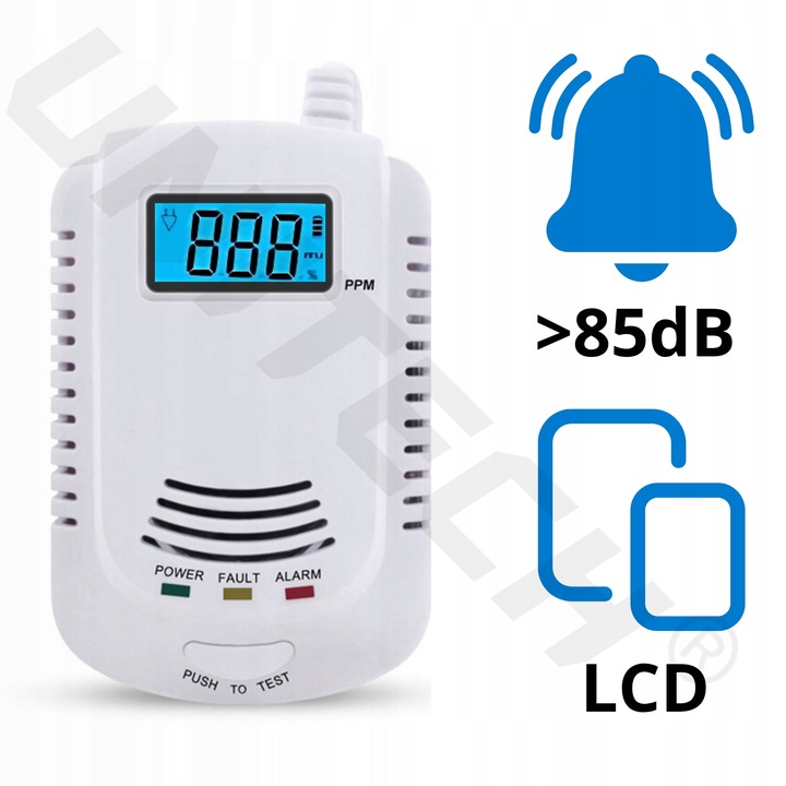 CERTYFIKOWANY CZUJNIK CZADU GAZU TLENKU WĘGLA PPM WYKRYWA CO ALARM