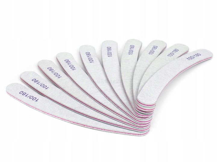 100 x PILNIK DO PAZNOKCI BANAN ZEBRA SZARY 100/180