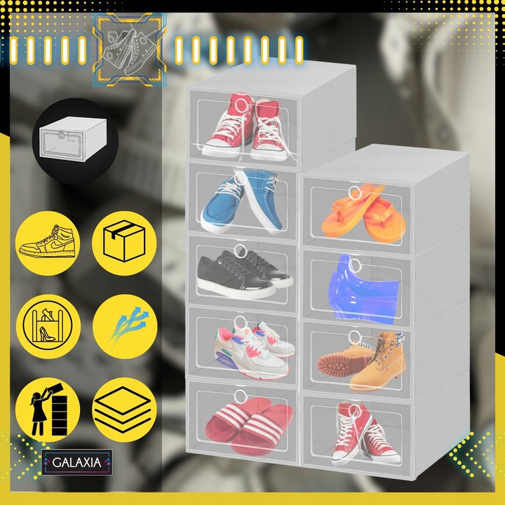 10X PUDEŁKA NA BUTY ORGANIZER PUDEŁKO SZAFKA PÓŁKA STOJAK POJEMNIKI