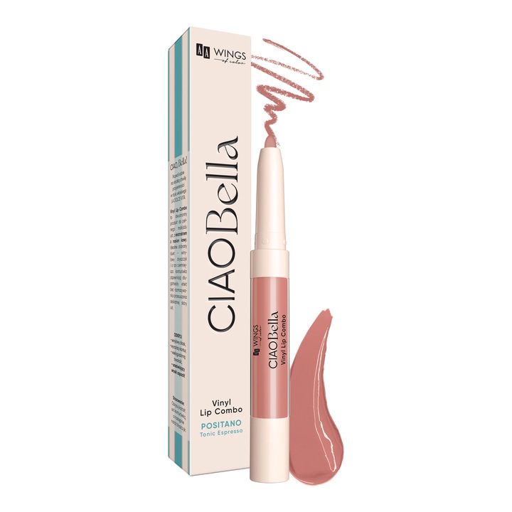 AA Wings Of Color Ciao Bella Vinyl Lip Combo 01 Almond Pink Mix