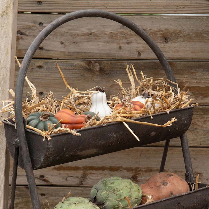 FIGURKA DYNIA OZDOBNA NA JESIEŃ HALLOWEEN DO DOMU OGRODU BIAŁA MAŁA 2