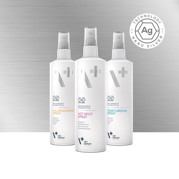 Preparat na podrażnioną skórę dla psów i kotów VetExpert Chlorexidine 100ml