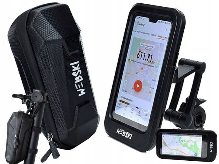 WODOSZCZELNY UCHWYT DO NAWIAGACJI TELEFONU I SAKWA DO KIEROWNICY HULAJNOGI