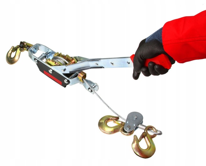 WYCIĄGARKA RĘCZNA LINOWA WCIĄGARKA PRZECIĄGARKA 4T 4000kg 3 HAKI