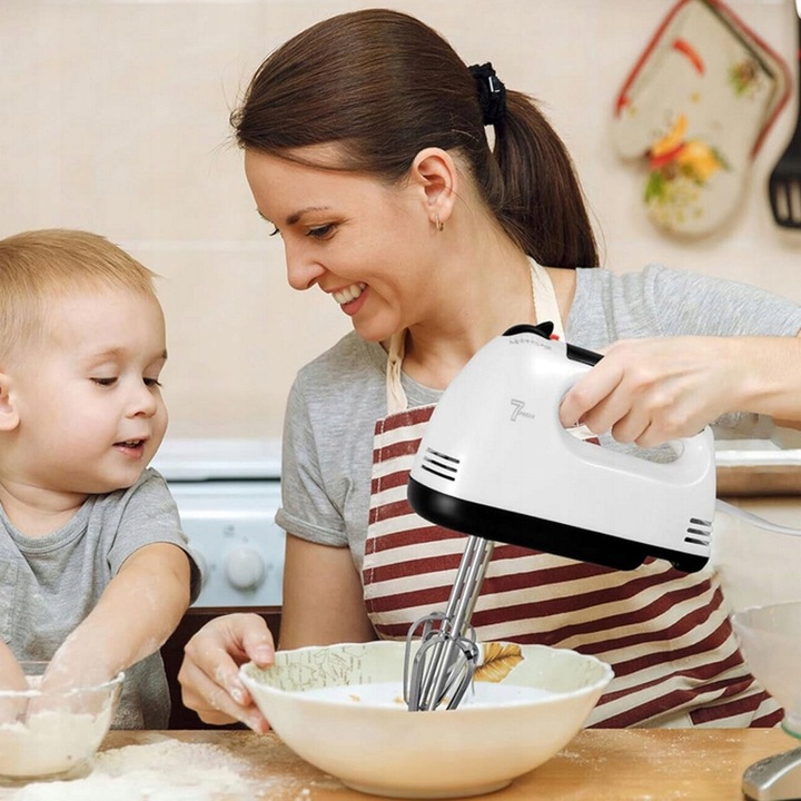 Mikser Ręczny Elektryczny Do Ciast Kremu 7 Biegowy Trzepaczka Robot