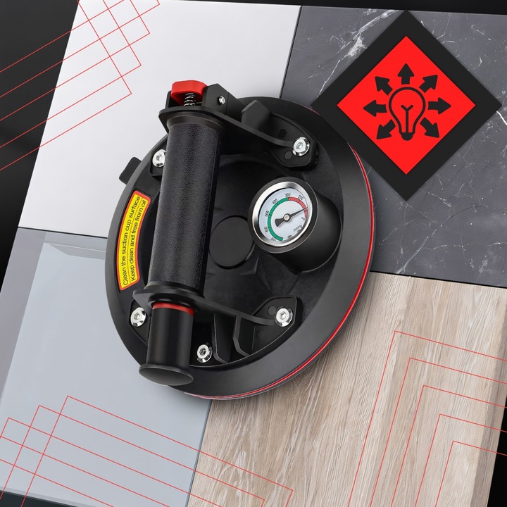 2X PRZYSSAWKA UCHWYT DO PŁYTEK GLAZURY SZYB 220KG Z POMPKĄ I