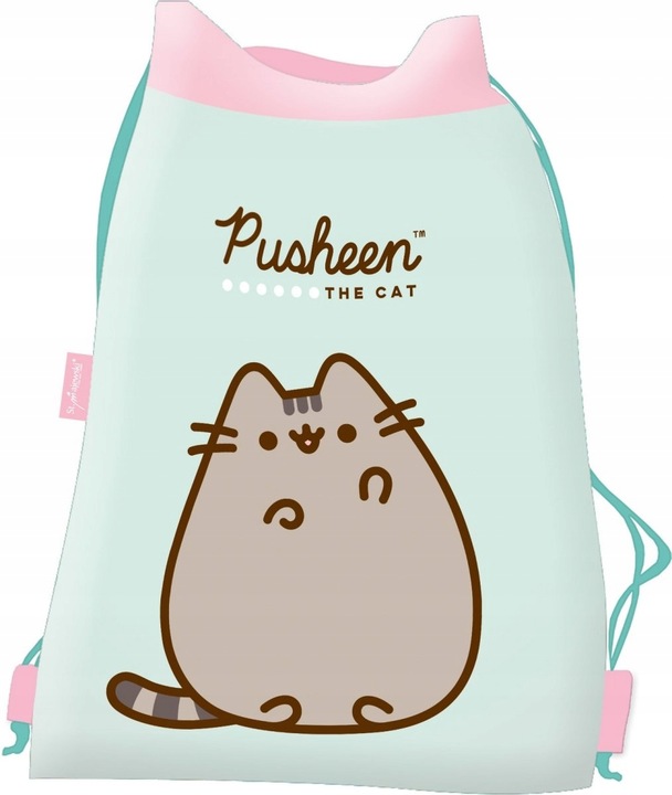 Plecak szkolny PUSHEEN MINT Kot Kotek ST.Right PUSZIN PIÓRNIK WOREK BIDON