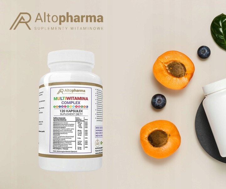 MULTIWITAMINA COMPLEX ADEK + WITAMINA C + WITMINA B Alto Pharma 120 kaps.