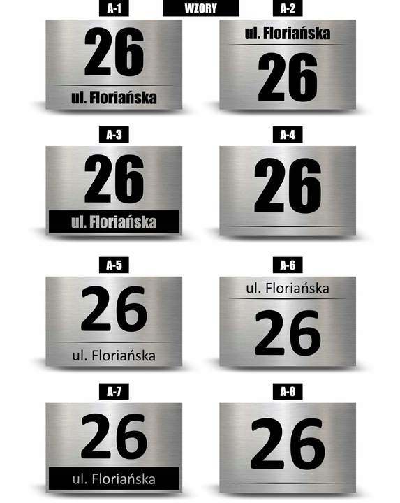 Tabliczka adresowa z numerem domu Tablica NIERDZEWNA Numer na dom