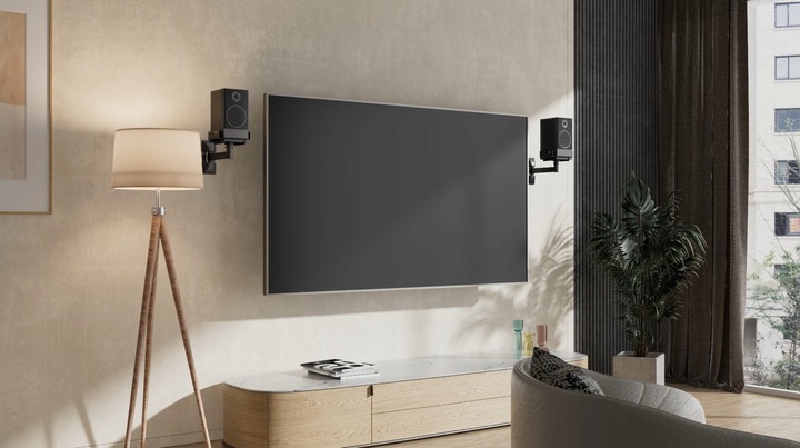 Uchwyty ścienne do głośników 2szt. Zaciskowe Regulowane Obrotowe