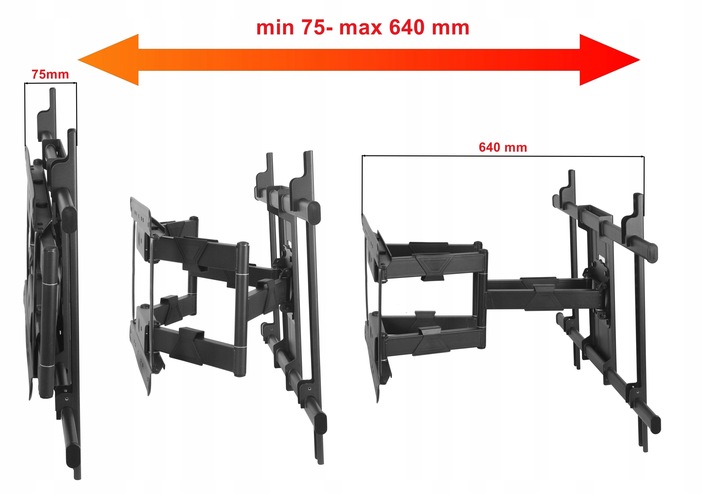 100kg Uchwyt do Telewizora 85 86 98 100 cali Ultra Mocny Wieszak TV