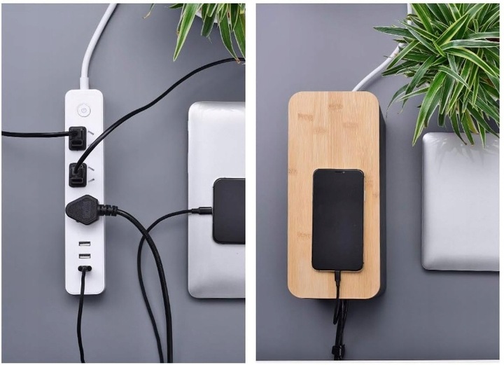 ORGANIZER POJEMNIK PUDEŁKO MASKOWNICA NA KABLE LISTWY DUŻY BIUROWY