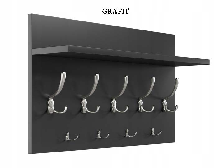 WIESZAK NA UBRANIA - PÓŁKA DO HOLU, NA KURTKI -9 UCHWYTÓW - 9 KOLORÓW