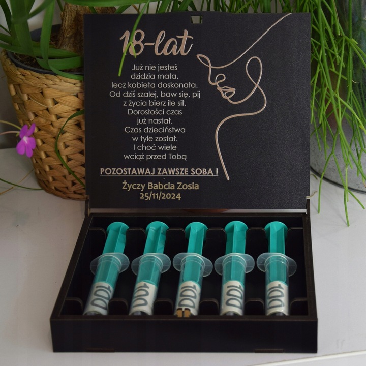 Pudełko Zastrzyk Gotówki Prezent na 18 Urodziny