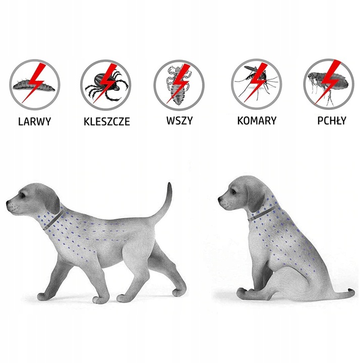 OBROŻA NA PASOŻYTY DLA PSA DO 8KG 40CM 8 MIESIĘCY DZIAŁANIA