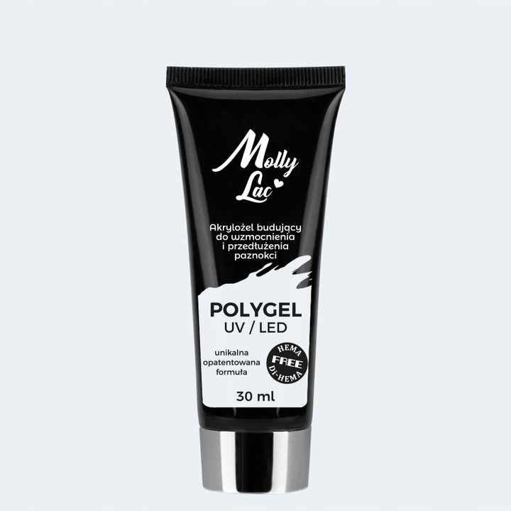 Polygel akrylożel MollyLac żel budujący do przedlużania paznokci CLEAR