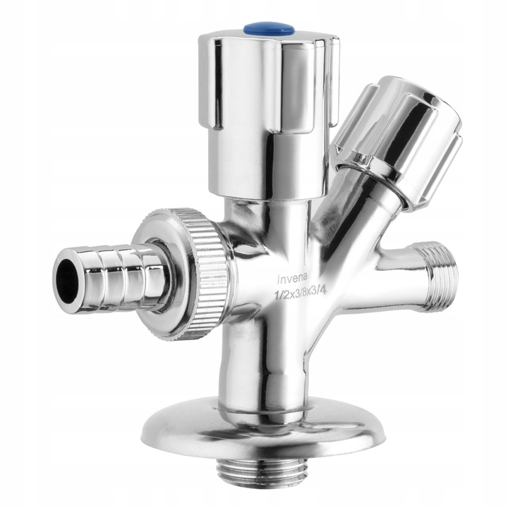 ZAWÓR KUREK KOMBI KOMBINOWANY DO BATERII PRALKI ZMYWARKI KĄTOWY 1/2x3/8x3/4