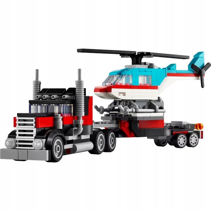 LEGO Creator 3w1 Ciężarówka z Platformą i Helikopterem 31146 +Torba+Katalog