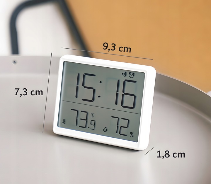 Termometr Pokojowy Stacja Pogody Higrometr Wewnętrzny Dokładny Budzik