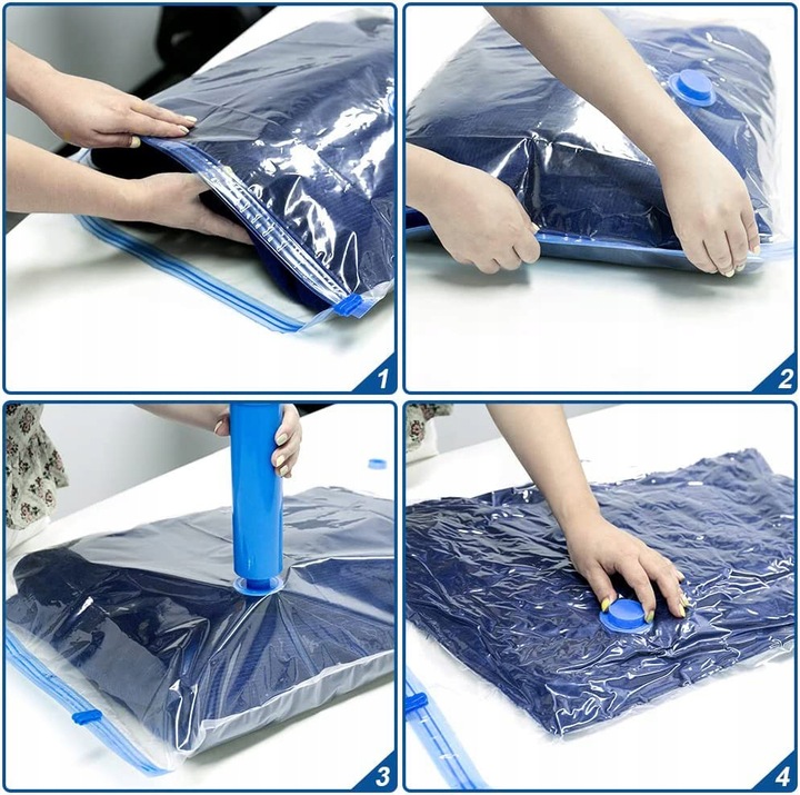 WORKI PRÓŻNIOWE TORBY NA UBRANIA ZESTAW 14szt -5 ROZMIARÓW- +POMPKA