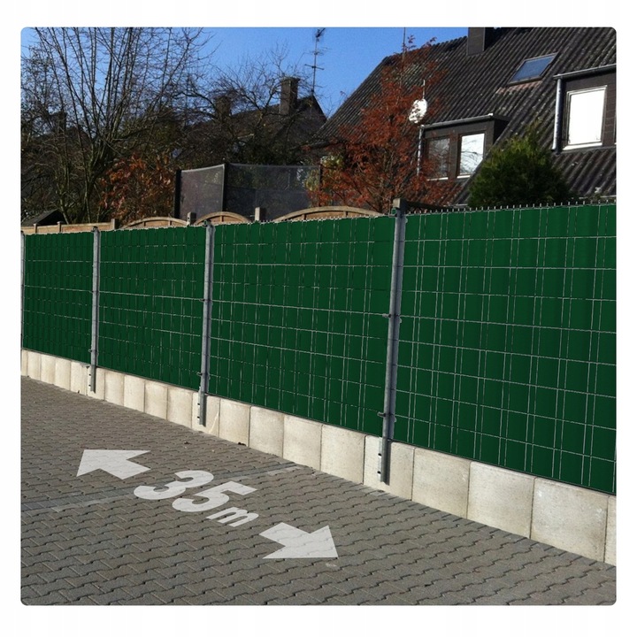 Taśma ogrodzeniowa ZIELONA 19cm x 35m mocna osłona ogrodzenie panelowe