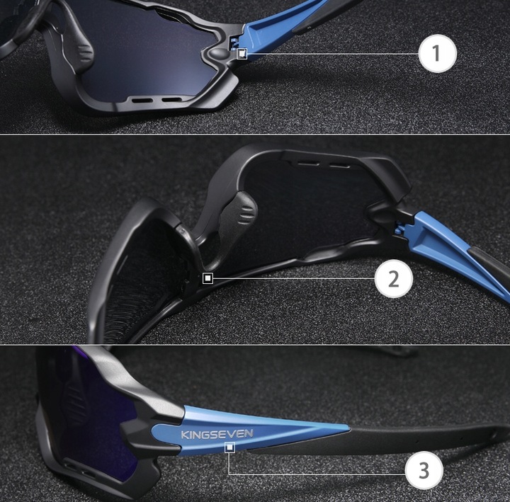 Okulary Rowerowe Polaryzacyjne Sportowe K7 na Rower 5 Szkieł Wymienne Szkła