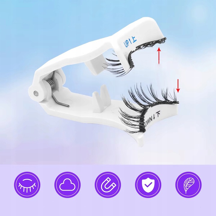 Rzęsy Magnetyczne Sztuczne DŁUGIE GĘSTE Zestaw 2w1 + Aplikator BEZ