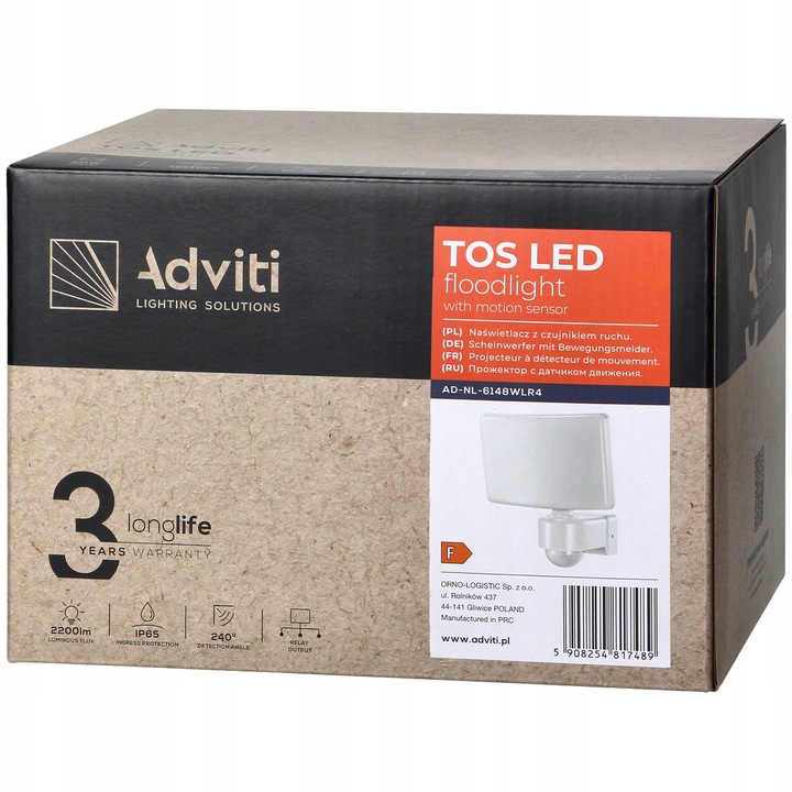 Lampa Zewnętrzna LED 30W Czujnik Ruchu i Zmierzchu Regulacja Halogen