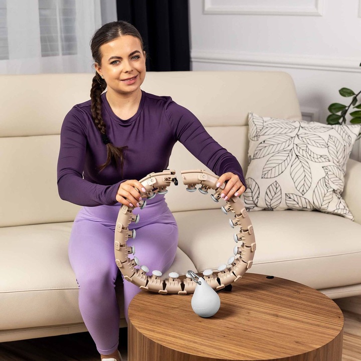 Hula hop z obciążeniem odchudzające wypustkami regulowane 24 elementy smart