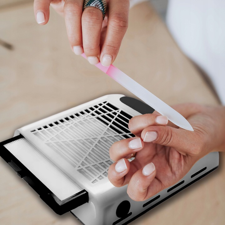 POCHŁANIACZ PYŁU 80W KASETOWY DO PAZNOKCI MANICURE BEZWORKOWY MOCNY +