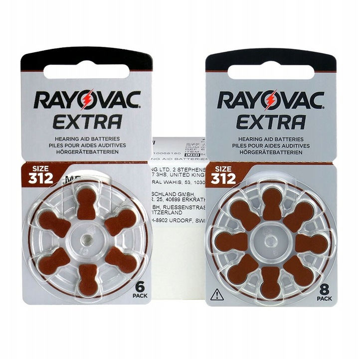 RAYOVAC EXTRA 312 / PR41 - wydajne baterie do aparatów słuchowych - 60