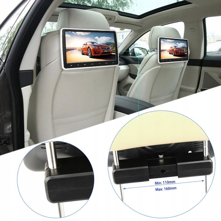 DVD NA ZAGŁÓWKI SAMOCHODOWE EKRANY 10'' USB SD GRY