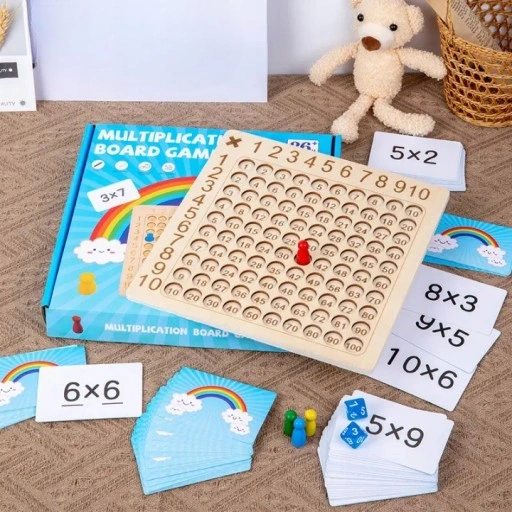 TABLICZKA MNOŻENIA GRA DREWNIANA MONTESSORI DZIECI GRA EDUKACYJNA LOGICZNA