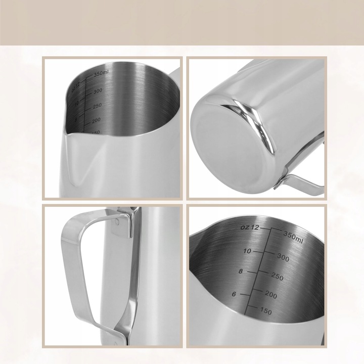 DZBANEK DO SPIENIANIA MLEKA 350 ML MLECZNIK STALOWY STAL NIERDZEWNA