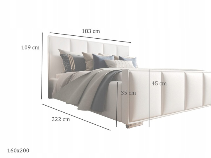 Łóżko 160x200 2 Zagłowia Panele Fancy Sypialnia_pl + POJEMNIK + STELAŻ