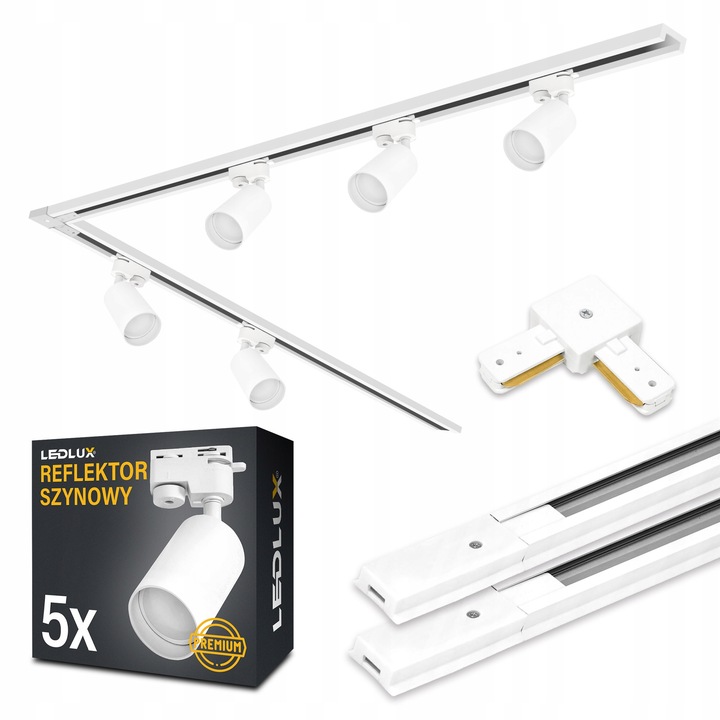Zestaw Szynoprzewód Szyna 3m + 5x Lampa GU10 LED