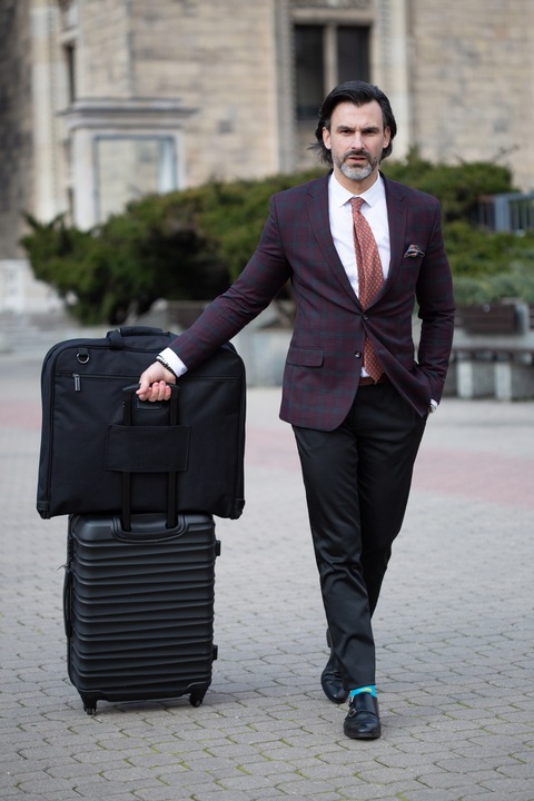 Solidna TORBA męska podróżna POKROWIEC na garnitur Hugh Butler Alfred