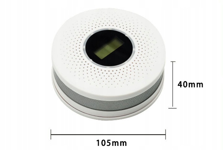 Czujnik Czadu i Dymu Detektor Tlenku Węgla Certyfikowany