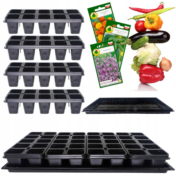 WIELODONICZKA DO SIEWU DONICZKA DO WYSIEWU ROZSAD TACA PODSTAWKA 40szt