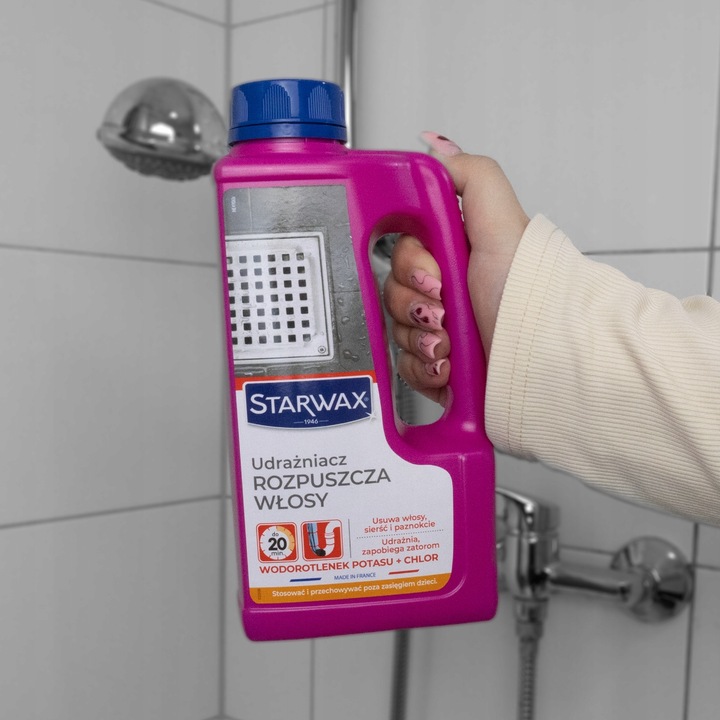 UDRAŻNIACZ ŚRODEK DO UDRAŻNIANIA RUR ROZPUSZCZA WŁOSY 900 ML STARWAX