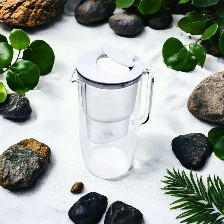 DZBANEK FILTRUJĄCY SZKLANY ETIUDA BIAŁY + 2 WKŁADY PURE+ AQUALOGIS