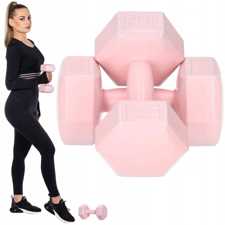 HANTLE 2x2kg ZESTAW CIĘŻARKI HANTELKI DO ĆWICZEŃ W DOMU HEKSAGONALNE