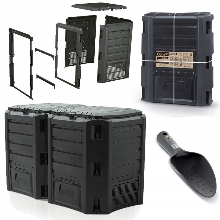 Kompostownik 2 komorowy czarny Prosperplast