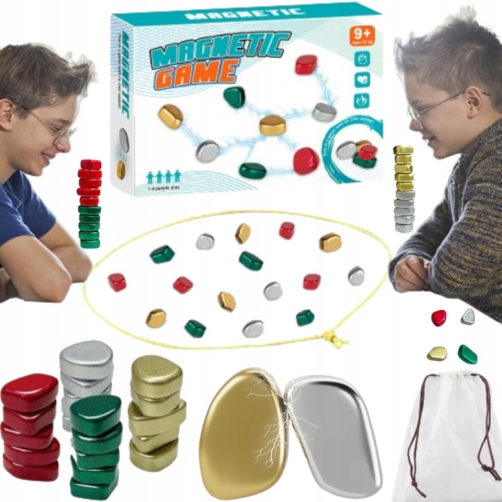 Magnetyczna gra edukacyjna - Kolorowe Kamienie Magnetyczne gra planszowa